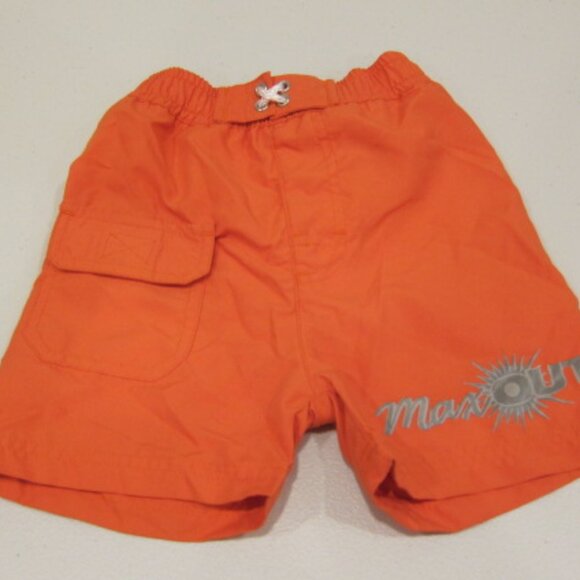 Boys 18 Month Toddler Orange Swim Trunk Board Shorts Drawcord Mesh Insert Pocket - Picture 1 of 8